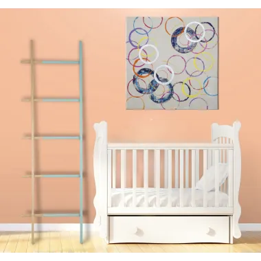 OBRAZ NA PŁÓTNIE FLOATING CIRCLES -A- 80X3X80 cm